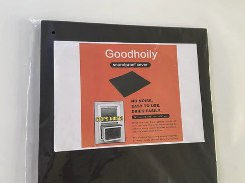 Package of AC Drip Cushion With Magnetic Backing Black 24 X 19.6 Inches Window Unit Rain Cover showing product label