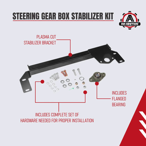 Ram Truck Steering Gear Box Stabilizer Kit With Dual Stabilizer Bar for 1994-2002 Ram 1500 2500 3500 4X4 Dodge Ram