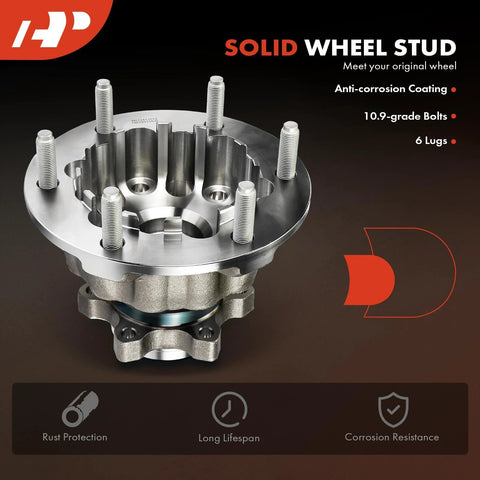 Front Wheel Bearing And Hub Assembly 6 Lug For Ford Transit 150 250 350 And Transit 350 HD AWD 2020 2023 close-up view