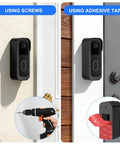 No Drill Doorbell Mount For Video Doorbell 2023 2025 Release Anti Theft Weatherproof Mount That Installs Easy With Tape Or Screws