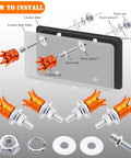 Cool Crown License Plate Screws 4 Pack Anti Theft Fasteners In Aluminum Alloy And Stainless Steel Orange installation guide