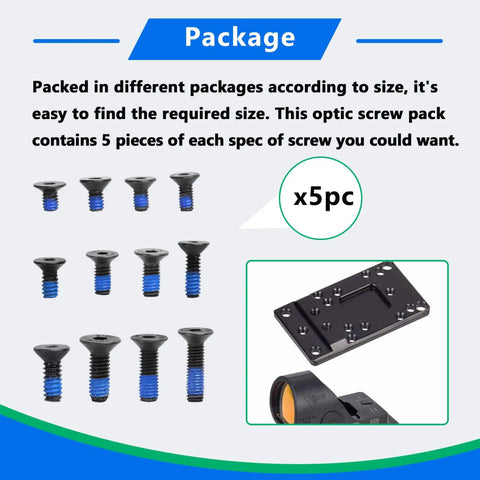 Must Have Multi Size Red Dot Screw Kit 60 Piece Set With M3, M3.5, M4, 4-40 And 6-32 Screws, shown with installation view