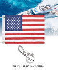 Boat Flag 12x18 Inch For Marine Use With 4 Flag Pole Kits USA Flag With 50 Embroidered Stars Heavy Duty Clips Detail