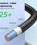 Cross-section of two 30 Ft 10 AWG solar panel extension cable showcasing tinned copper, insulation, and jacket