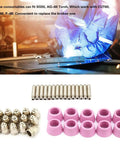 Jiawu Plasma Cutter Consumables Kit With 40 Pieces Electrode Nozzles And Ceramic Cups For CUT60 LGK60 Torch includes nozzles and cups.
