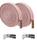No Tie Elastic Shoelaces With Quick Adjustable Fit For Shoes Sneakers And Sports Footwear Easy On Secure Lacing For Fast Slips And All Day Comfort No Tie Convenience For Athletes And Everyday Wear, pink pack of 2 with metal locks
