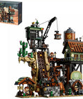Epic Gold Rush Mining Diorama Set With Motorized Ball Loop And Type C Powered Gear System, crane, ore bucket lift, minifigures
