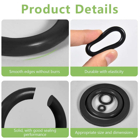 Ten Piece Sprayer Seal Rings Kit With NBR Rubber O Rings And Gaskets Replacement For Most Garden Pressurized Hand Sprayers Fits 1L 3L 5L 8L Units Durable Pump Repair Parts DIY Friendly Multi Size Seal Kit, NBR rings and gaskets shown in sizes