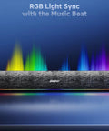 Bluetooth Computer Speakers With Dynamic LED Light For Desktop And Laptop Monitors featuring synchronized RGB lighting.
