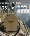 1.75L Hydration Panel For Vests With Leakproof Reservoir, 105cm Detachable Tube, shown with water bottle comparison