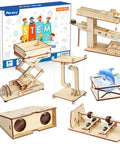 6 In 1 STEM Kit For Kids Ages 6-13 featuring wooden science projects and puzzles, includes 3D builds and educational experiments box