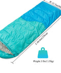 Three Season Sleeping Bag For Adults And Kids, Lightweight Yet Warm Camping Gear With Waterproof Nylon Shell, Dimensions Shown