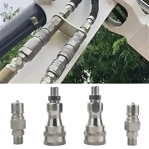 Two Piece Hydraulic Quick Coupling Adapters M14 To M16 For Mini Excavator Hoses Durable Thread Connector Set on equipment