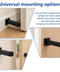 3 Pack Door Stoppers With Rubber Tips Door Bumpers Wall Protectors Prevent Doorknobs From Slamming Into Walls Includes Screws And Expansion Tubes For Easy Install Indoor Door Protection mounted on door and baseboard