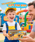 Child holding Remote Control Excavator Toy With Flashing Light Wheels For Toddlers Ages 2 To 6 USB Rechargeable Construction Vehicle Gift