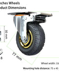 3 Inch Heavy Duty Rubber Swivel Caster Wheels Non Marking Quiet Roll With Anti Skid 360 Degree Ball Bearing Steel Yoke Pre Drilled Top Plate