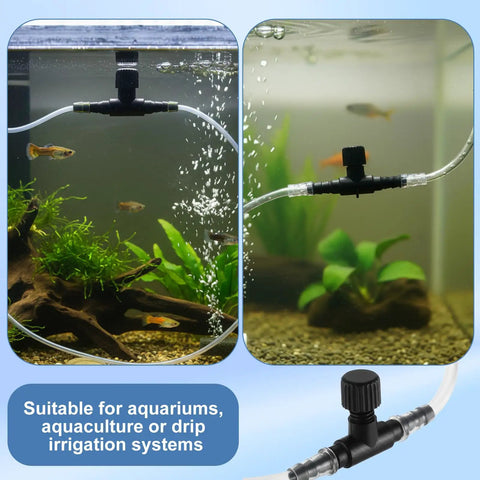 20 Pack T Shaped Aquarium Air Valves For 3 By 16 Inch ID Airline Tubing Black Single Way Control Valve aquarium setup
