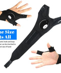 Led Flashlight Gloves Hands Free Light For Camping Fishing DIY Repairs Waterproof Black with adjustable strap