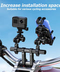 Long Bike Handlebar Extender 7.87 Inch Aluminum Alloy Extension With Dual Clamp Mount for Bicycle, holding camera and phone mount