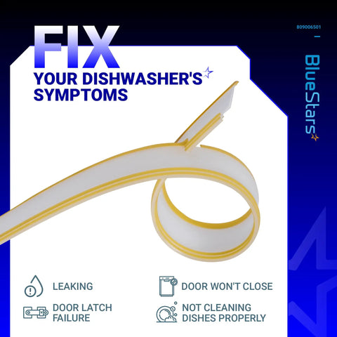 Dishwasher Bottom Door Gasket Replacement Part For Frigidaire Kenmore Electrolux Dishwashers 22.5 Inch Size Seals Tight Like New With Easy Install And Replaces 154576501 154297601 PS9495545 AP5809675
