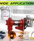 12V Fuel Transfer Pump With Manual Nozzle 20 GPM High Flow DC Powered Heavy Duty Workhorse For Gasoline Diesel Kerosene Biodiesel