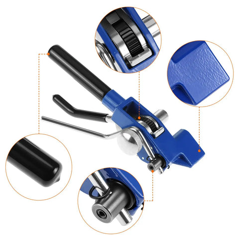 Stainless Steel Banding Tool Tensioner Pro Grade For 4 To 20mm Wide Straps And 0.4 To 0.8mm Thick Bands, close-up details.