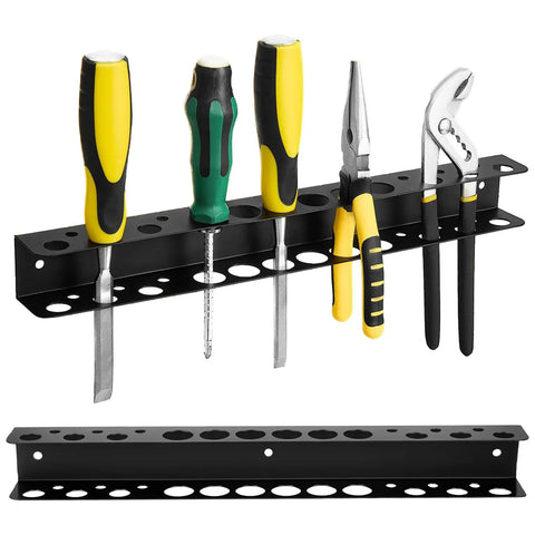 Heavy Duty Wall Mounted Tool Organizer Rack for Garage and Shop Space Saving Storage for Screwdrivers, Pliers, Hammers.
