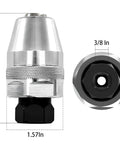 Broken Stud Remover Tool Three Eighths Inch Bolt And Stud Extractor for Damaged Painted Rusted Rounded Studs, front and top view