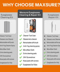 Maxsure 8-in-1 eyeglasses cleaning kit with clear case and anti-fog spray