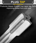 Hand Tap M27 X 1.25 Plug Style Straight Flute Right Hand Threading Tool In High Speed Steel HSS6542 close-up view