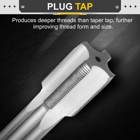 Hand Tap M27 X 1.25 Plug Style Straight Flute Right Hand Threading Tool In High Speed Steel HSS6542 close-up view