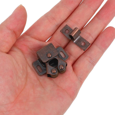 Double Ball Catch Cabinet Door Latches Set With Heavy Duty Iron Hardware And Strong Locking Mechanism for Furniture and Closet