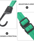 Close-up of Lightweight Adjustable Helmet Net Strap with Elastic Nylon and Rubber hooks and adjustable length feature.