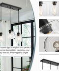 Sleek Black Three Light Pendant Fixtures Hit Different In Modern Kitchen Islands Or Dining Rooms Adjustable Clear Glass Shade Lamps With Killer Style, showcasing three hanging lamps.