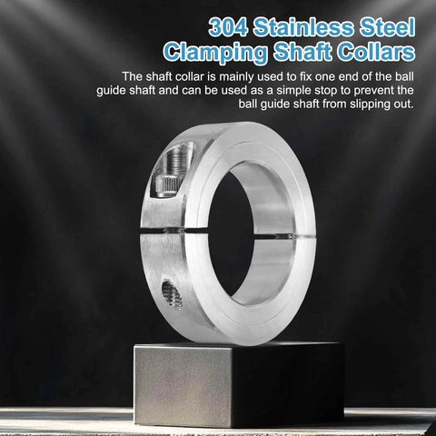 Beefy 50mm Bore Double Split Shaft Collar In 304 Stainless Steel Clamping Shaft Collars For Industrial Automation Drive Shafts Motor Bases Conveyor Belt Systems And Machine Tools, silver ring