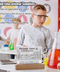 Children in a lab with 83 Real Elements Acrylic Periodic Table With Wooden Base Perfect For Teachers And Students Chemistry Chart