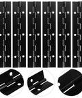 Heavy Duty Iron Piano Hinges Set, 6 Inch Continuous Door Hinges For Cabinets, Boats, And Marine Use, shown in black finish