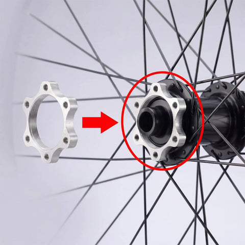Two Pack Bike Flange Adapters For Disc Brake Hubs 6 Bolt 44mm To 1.73 Inch Conversion Aluminum Alloy CNC Machined Lightweight