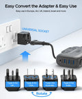 220V to 110V Voltage Converter 230W Step Down Travel Power Adapter Plug play with USB C Port 18W multiple socket types