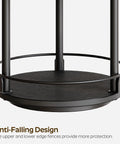 Close-up of the anti-falling design of the No Fuss Dual Tier Lazy Susan Turntable with black edges for protection.
