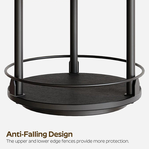 Close-up of the anti-falling design of the No Fuss Dual Tier Lazy Susan Turntable with black edges for protection.