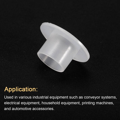 12 Pack Flanged Nylon Bearing Bushings For 12Mm Bore, 13.6Mm Outer Diameter, 11.2Mm Length, White Self Lubricating Plastic