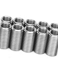 Ten stainless steel thread repair sleeves, 1.75 to M16x2 reducing nut, for industrial applications
