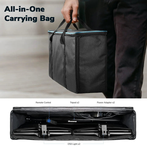 Carrying bag for Bi Color LED Video Light Panel 15.4 Inch Two Pack 45W 3000K to 8000K Dimmable Photography Lighting