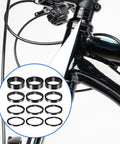 12Pcs Aluminum Headset Spacers For 1 1 8 Inch Stems 4 Thicknesses 2mm 3mm 5mm 10mm Black Stem Spacers For Mountain And Road Bikes