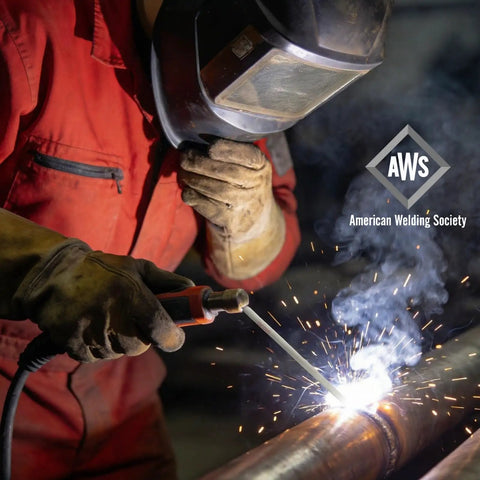 Welder using E7018 All Position Welding Rods Three Thirty Second Inch 10 Lb Low Hydrogen Carbon Steel Electrodes for arc welding