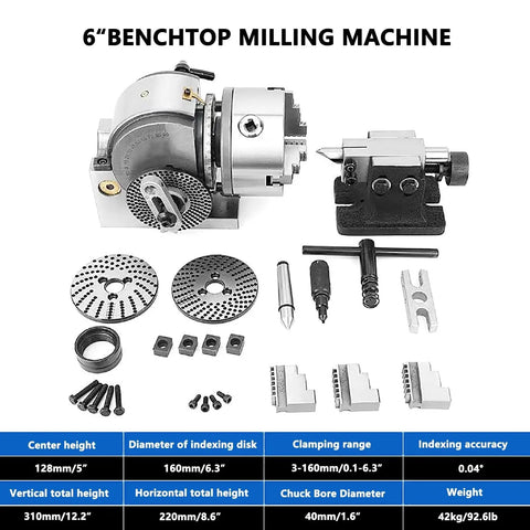 Tear Into Your Projects With This Heavy Six Inch Rotary Indexer Boasting A Rock Solid Three Jaw Chuck For CNC Milling.
