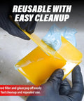 Bulk 100 Pack Yellow 4 Inch Auto Body Filler Spreaders for Putties Glazes Caulks and Paint Easy Application Reusable Plastic Spreader for Automotive Repairs and DIY Projects, cleaning cured filler
