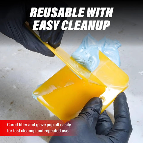 Bulk 100 Pack Yellow 4 Inch Auto Body Filler Spreaders for Putties Glazes Caulks and Paint Easy Application Reusable Plastic Spreader for Automotive Repairs and DIY Projects, cleaning cured filler
