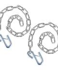 2 Pack 3 By 16 Inch Grade 30 Steel Boat Trailer Safety Chain With Spring Clip Hooks Universal Fit S Hook